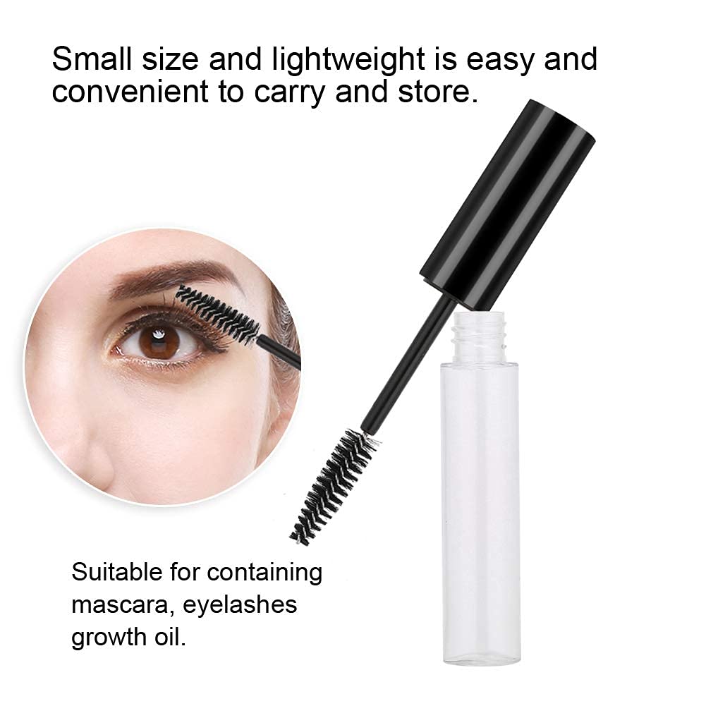 5 Colors 10ml Empty Mascara Tube with Eyelash Wand - Refillable Portable Reusable Travel Mascara Container for DIY Makeup & Beauty Essentials (Set of 5) - Perfect for Travel, Home Use, and Professional Makeup Artists