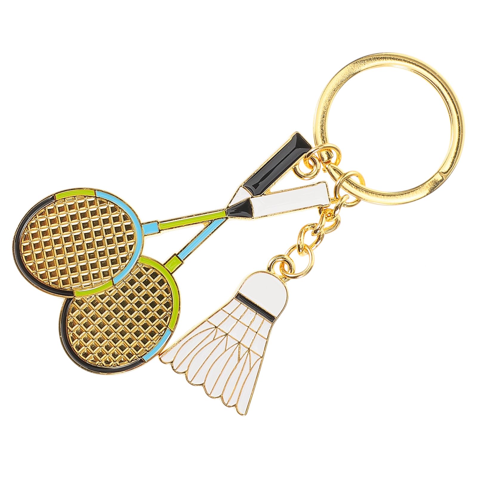 VANZACK Enamel Badminton Racket Keychain - Metal Sports Keyring with Ball Design - Motivational Gift for Badminton Players & Sports Fans - Perfect for Tournaments, Parties & Team Events
