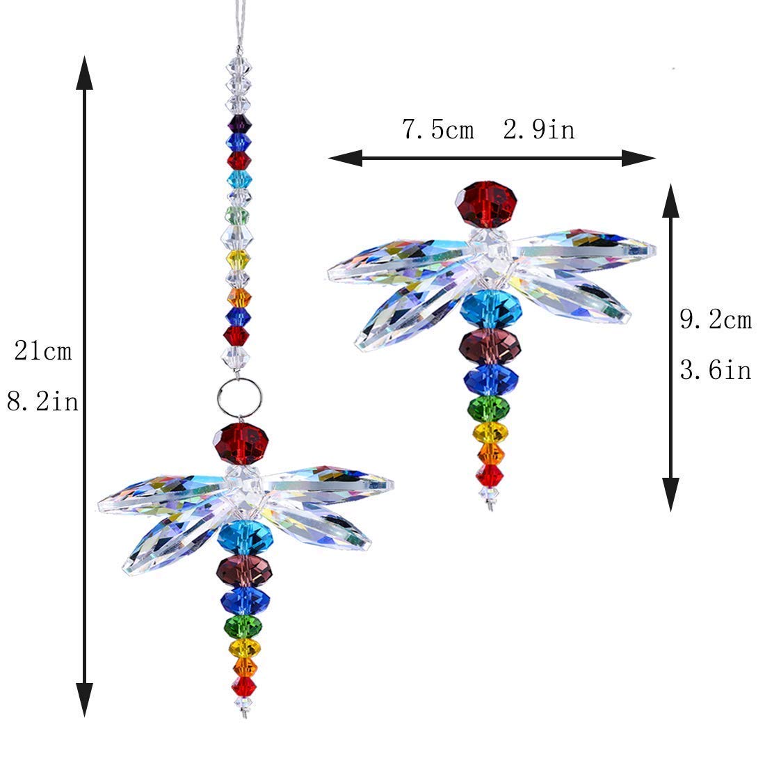 H&D Crystal Suncatcher - Feng Shui Rainbow Maker Window Prisms for Home Decor, Meditation & Positive Energy - Create Beautiful Rainbows in Living Room, Bedroom or Garden