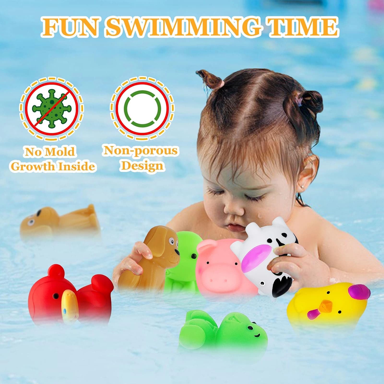 **Non-Toxic Baby Bath Toys for 6-12 Months | Safe & Mold-Free Infant Bathing Toys for Toddlers 1-3 Years | Bathtub, Pool & Shower Fun for Boys & Girls | Perfect Gift for 1-2-3 Year Olds**    *(Ideal for sensory play, water exploration, and making bath time enjoyable for babies and toddlers!)*
