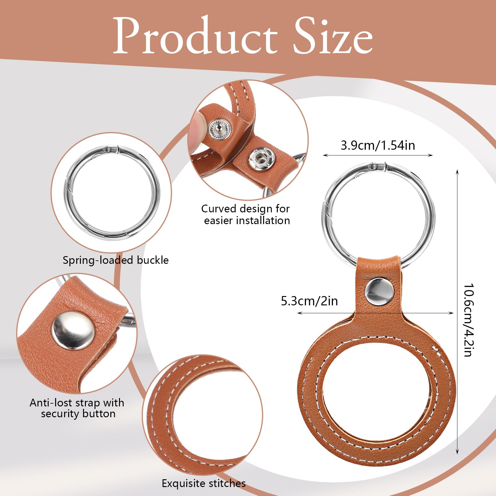 2 Pack PU Leather Coin Holder Keychain - Waterproof AA Sobriety Coin Pouch for 34mm Tokens & Medallions - Perfect for Recovery Meetings, Travel & Collectible Storage (Black, Brown)