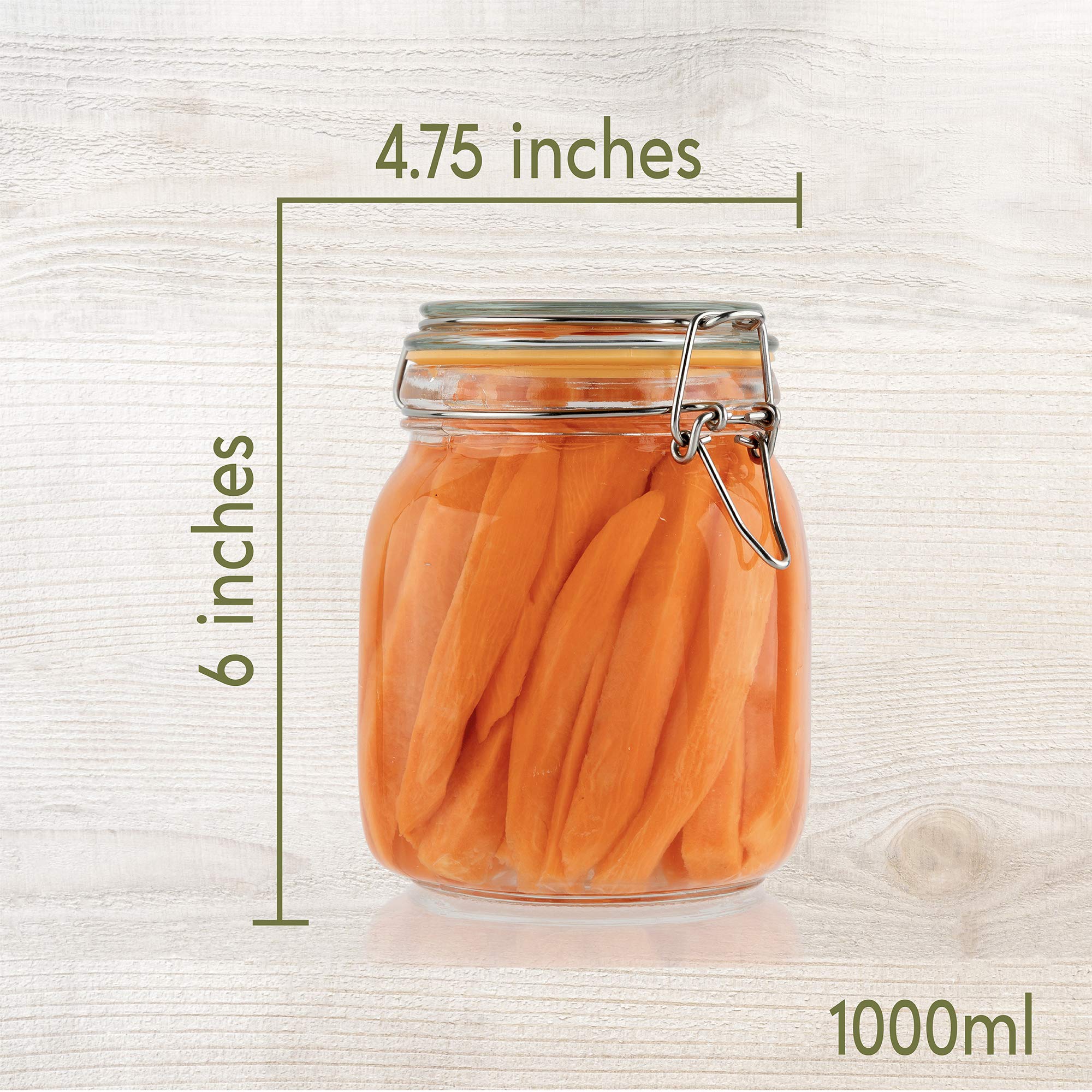 **Galashield 32 oz Glass Jars with Airtight Lids - Leak Proof Food Storage Containers for Kitchen, Pantry & Meal Prep - Ideal for Dry Goods, Spices, Coffee & More**