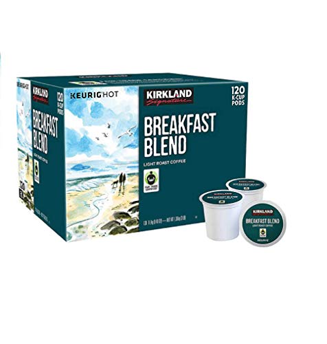 Kirkland Signature Breakfast Blend Coffee 120 K-Cups (Pack of 2) - Medium Roast, 100% Arabica, Compatible with Keurig K-Cup Brewers - Perfect for Home, Office & Morning Coffee Routine