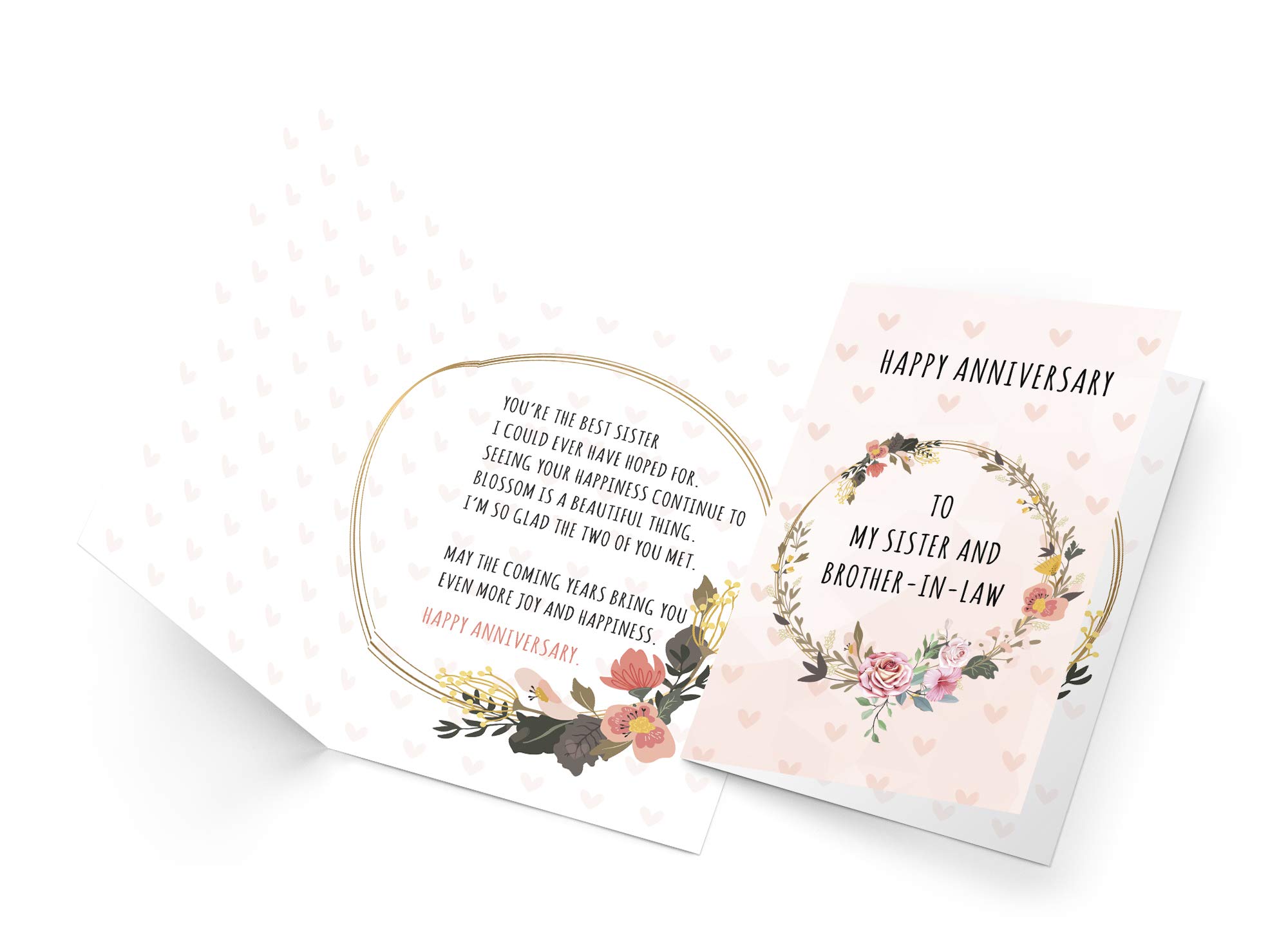 Premium Anniversary Greeting Card for Sister & Brother-in-Law - Elegant Floral Design - Perfect for Wedding Anniversaries & Special Celebrations