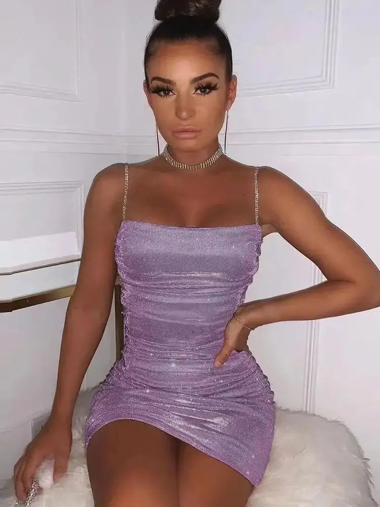 Sexy Sequin Sleeveless Bodycon Mini Dress for Women - Elegant Club Party Night Outfit | Perfect for Cocktail Parties, Date Nights & Special Occasions