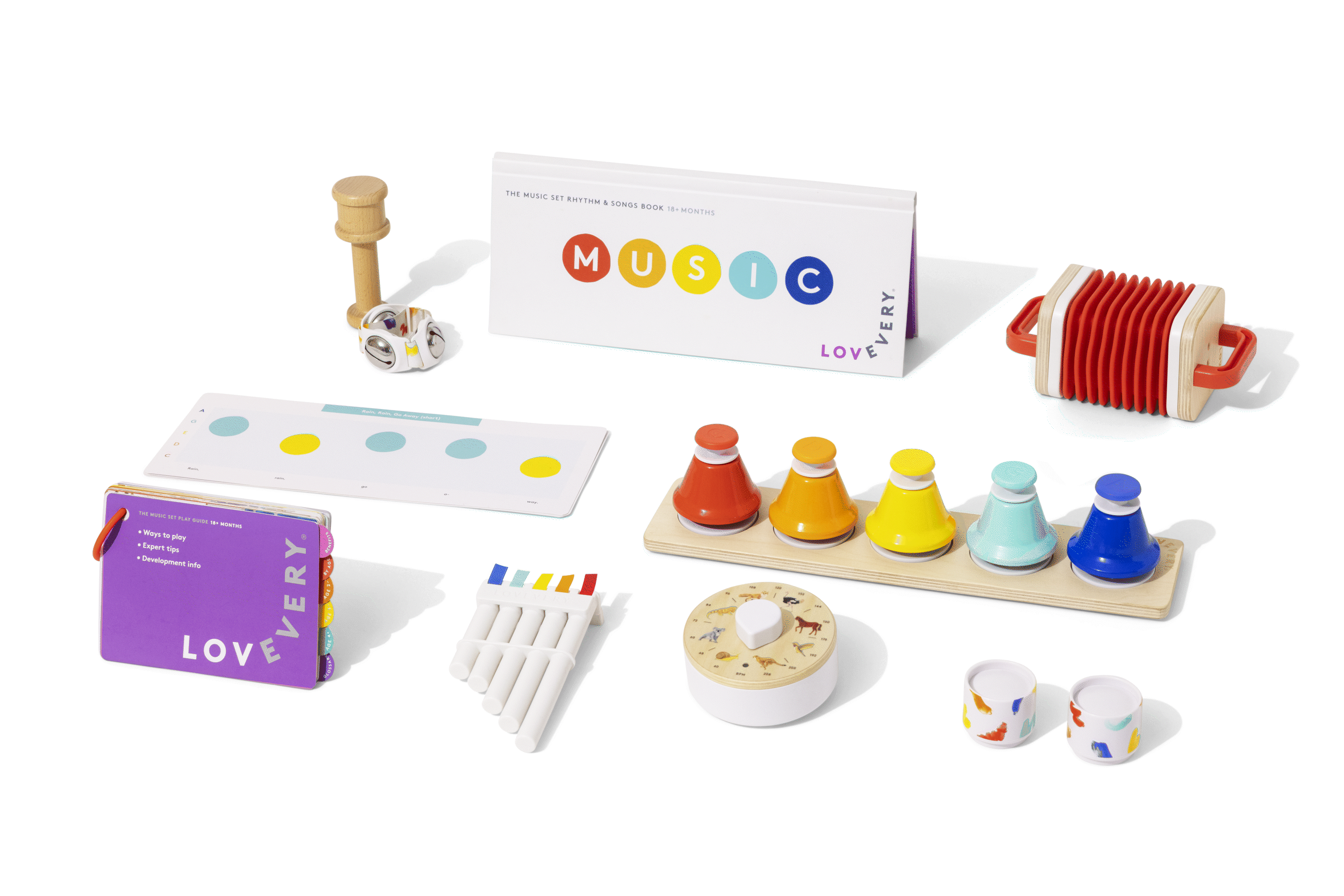 Lovevery Montessori Musical Toy Set for Babies & Toddlers – Early Learning Educational Instruments for Sensory Development | Perfect for Playtime, Gift Giving & Montessori Classroom Activities