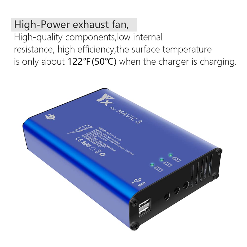 DJI Mavic 3 Pro/Cine 5-in-1 Intelligent Fast Charger - Multi-Battery Parallel Charging Station for Quick Power Ups | Perfect for Travel, Aerial Photography & Professional Drone Operations