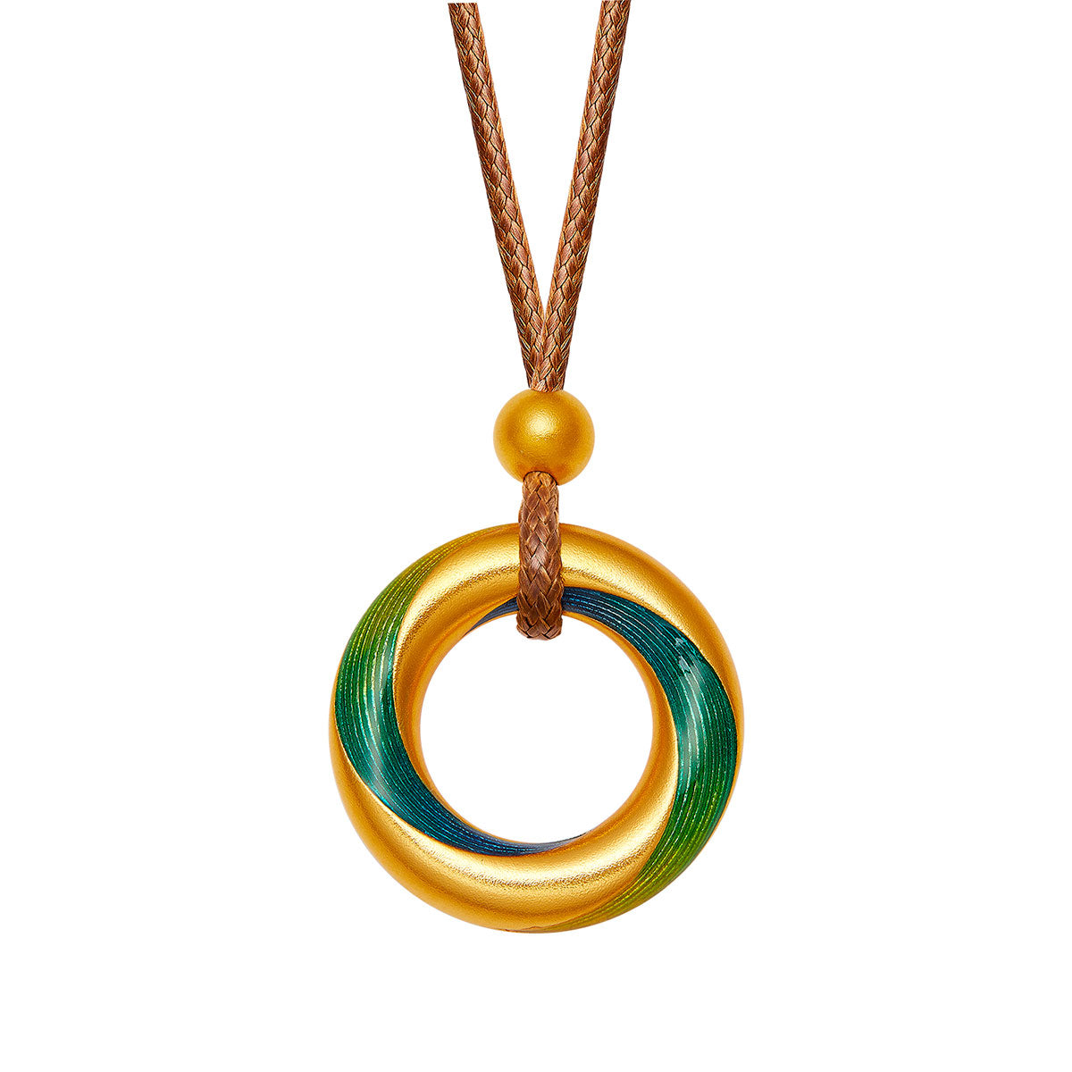 24K Gold Plated Circle Necklace with Enamel Design - Elegant Jewelry for Women, Perfect for Parties, Weddings & Everyday Wear