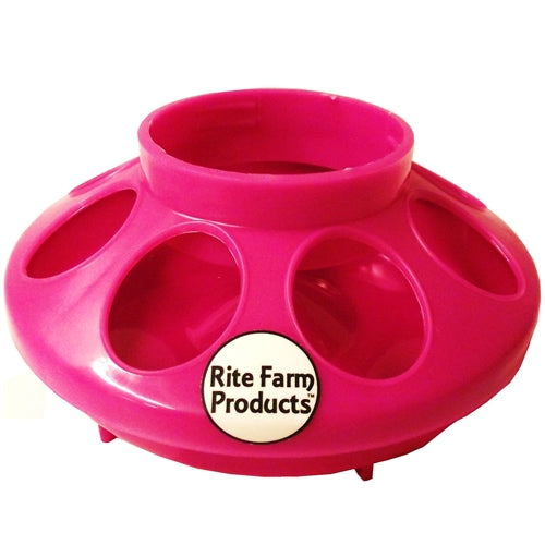 Rite Farm 8 Hole Pink Chick Feeder Base - Durable Poultry Waterer for Baby Chicks & Ducklings - Perfect for Backyard Coops, Farms & Pet Bird Care