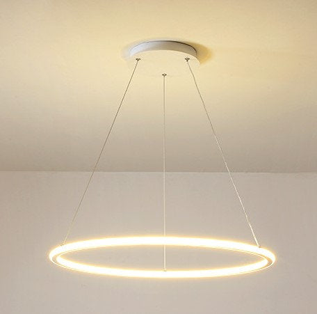 Modern LED Circle Pendant Light - Minimalist Design for Living Room, Bedroom & Dining Room Lighting - Energy Efficient Hanging Fixture for Home Decor