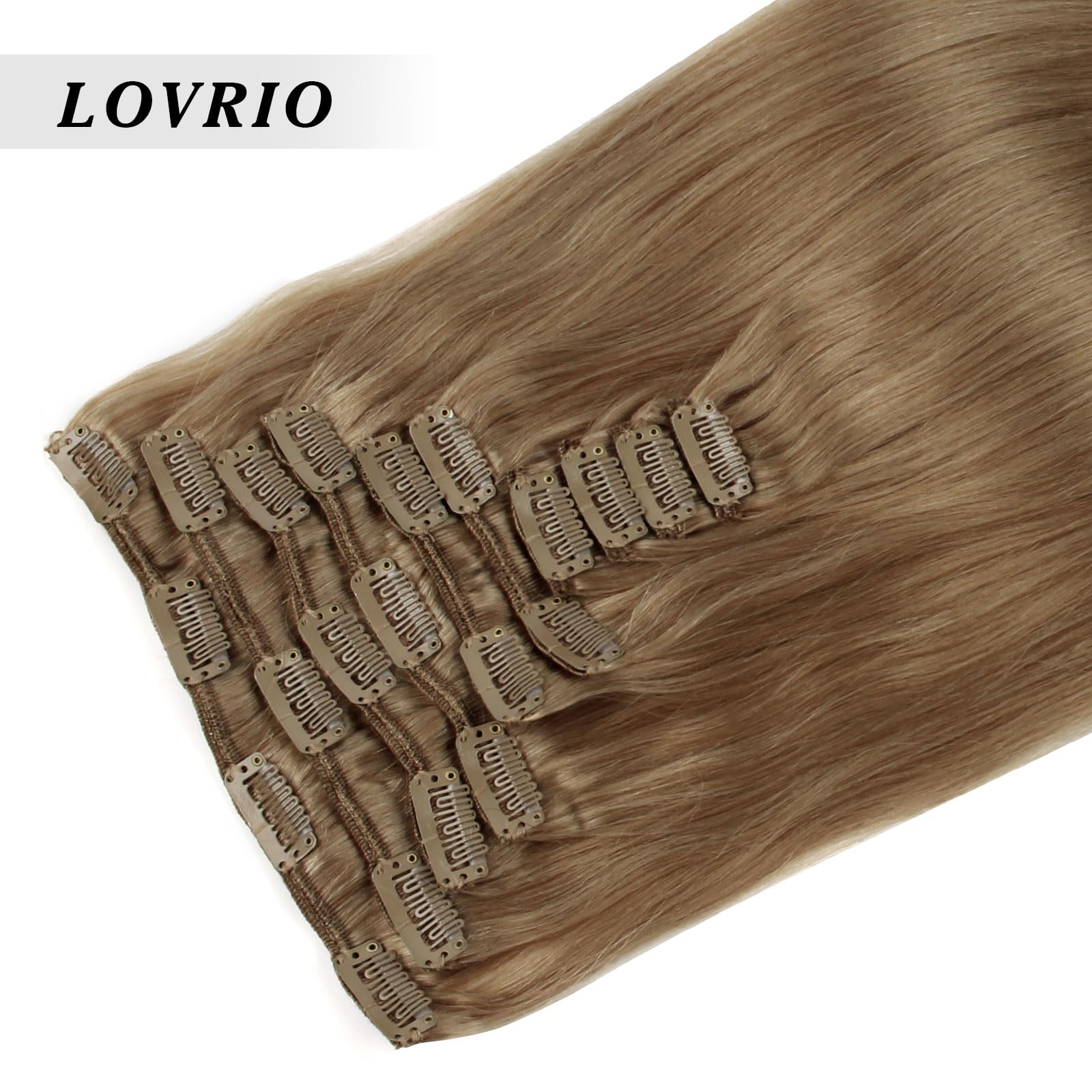 20 Inch 160g Clip-in Human Hair Extensions - 10 Pieces Remy Straight Virgin Hair in Chestnut Brown (21 Clips) | Perfect for Volume Boost, Length Extension & Styling for Parties, Weddings & Daily Wear