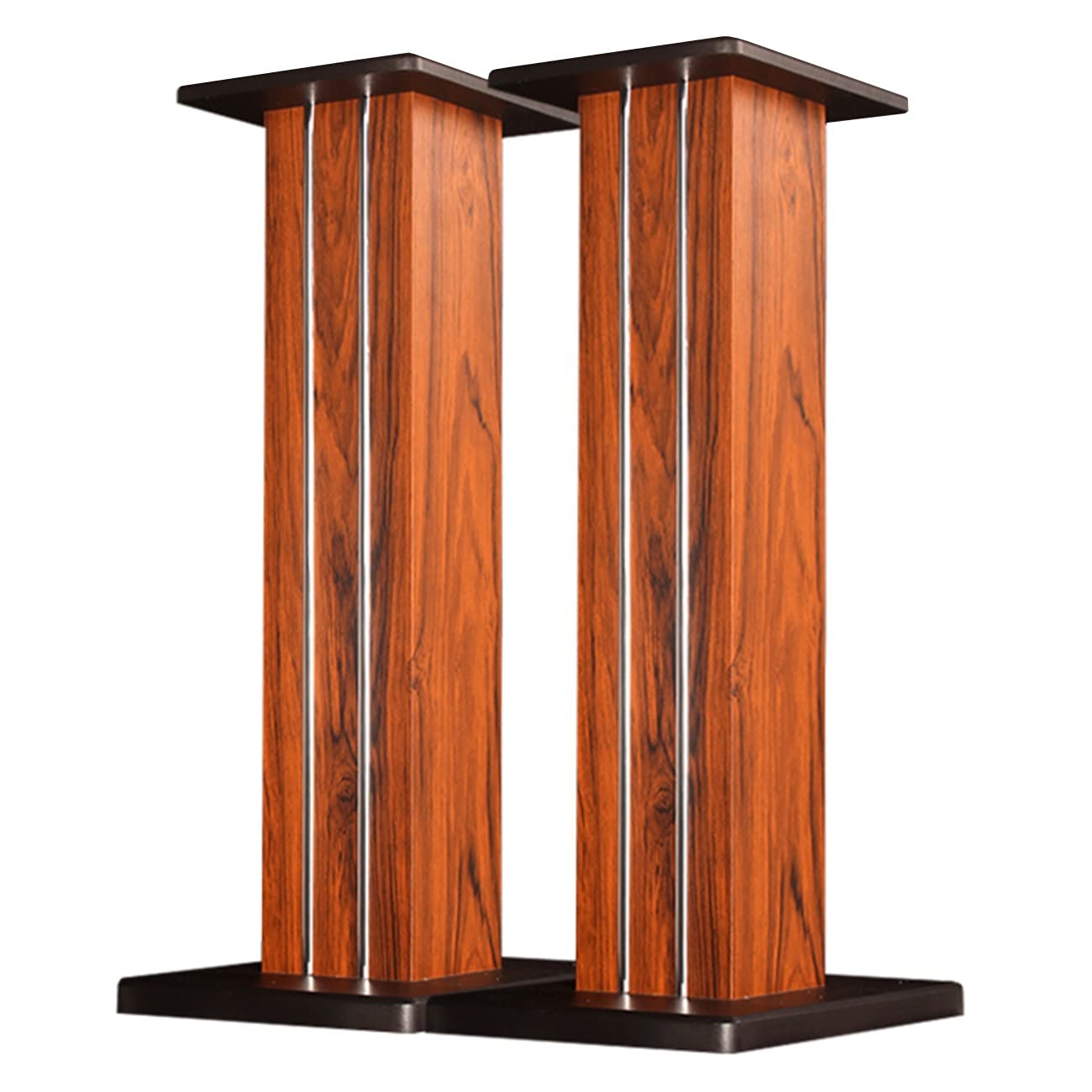 Premium Wooden Bookshelf Speaker Stand - Sturdy Audio Shelf for Living Room, Studio & Home Theater (23x30x60cm, Brown) - Perfect for Surround Sound Systems, Vinyl Records & Hi-Fi Speakers