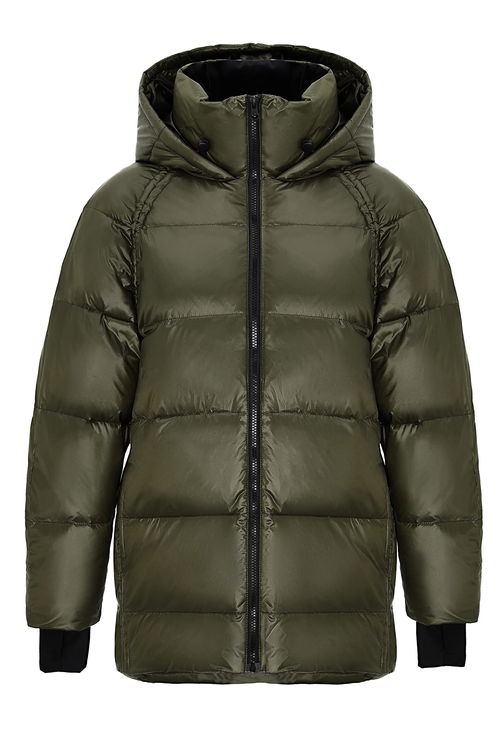 Orolay Women's Lightweight Down Jacket - Winter Cropped Puffer Coat with Hood | Warm Bubble Quilted Design for Cold Weather | Perfect for Outdoor Activities, Commuting & Casual Wear