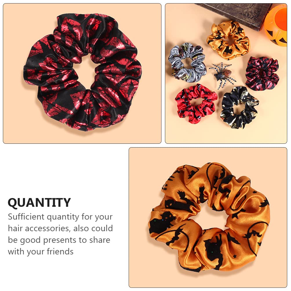 Lurrose 5-Pack Halloween Hair Scrunchies - Elastic Hair Ties for Women & Girls - Soft Ponytail Holders for Costumes, Parties & Everyday Use