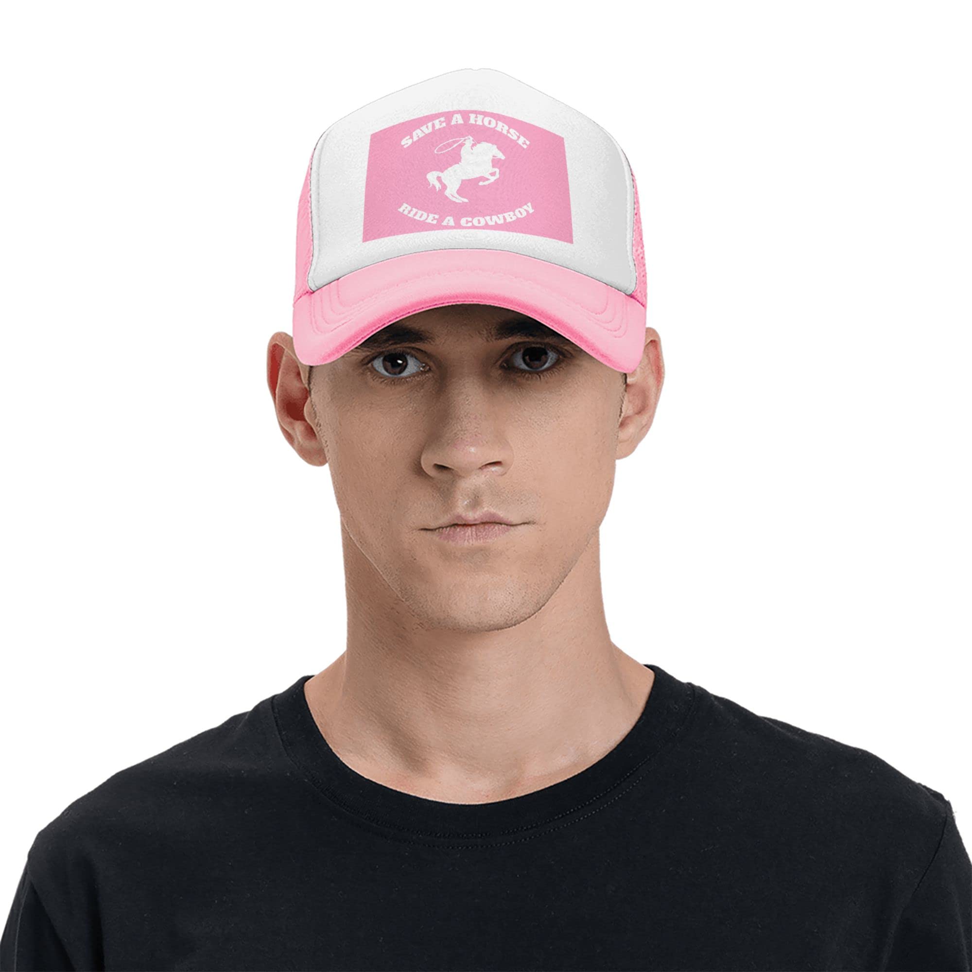 Stylish Pink Cowboy Baseball Trucker Hat for Women & Men - Western Rodeo Fashion Accessory - Perfect for Country Concerts, Rodeos & Outdoor Adventures