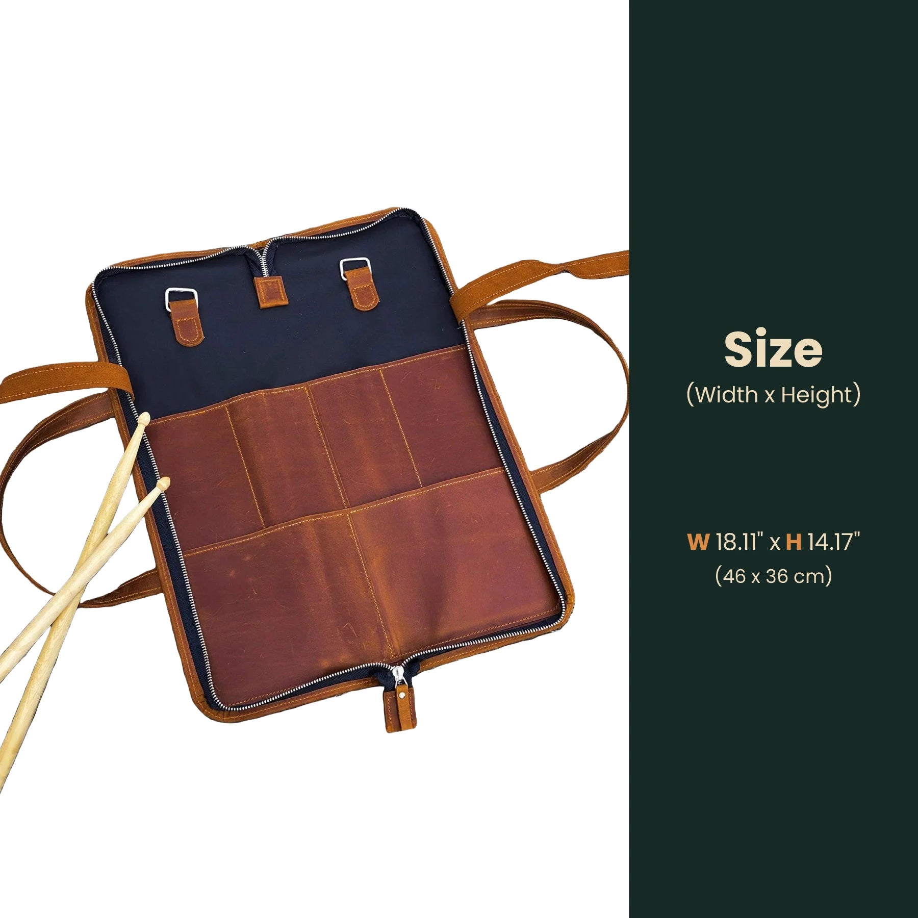 Premium Leather Drumstick Bag for Drummers - Durable & Stylish Stick Holder for Gigging, Practice & Travel