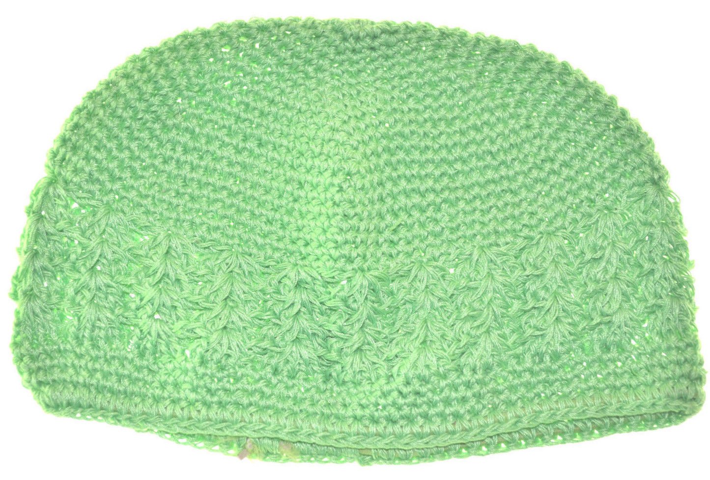 MM Kufi Hat - Crochet Cap Beanie for Men - Lime Green - Islamic Prayer Hat, Muslim Headwear for Daily Wear & Religious Ceremonies