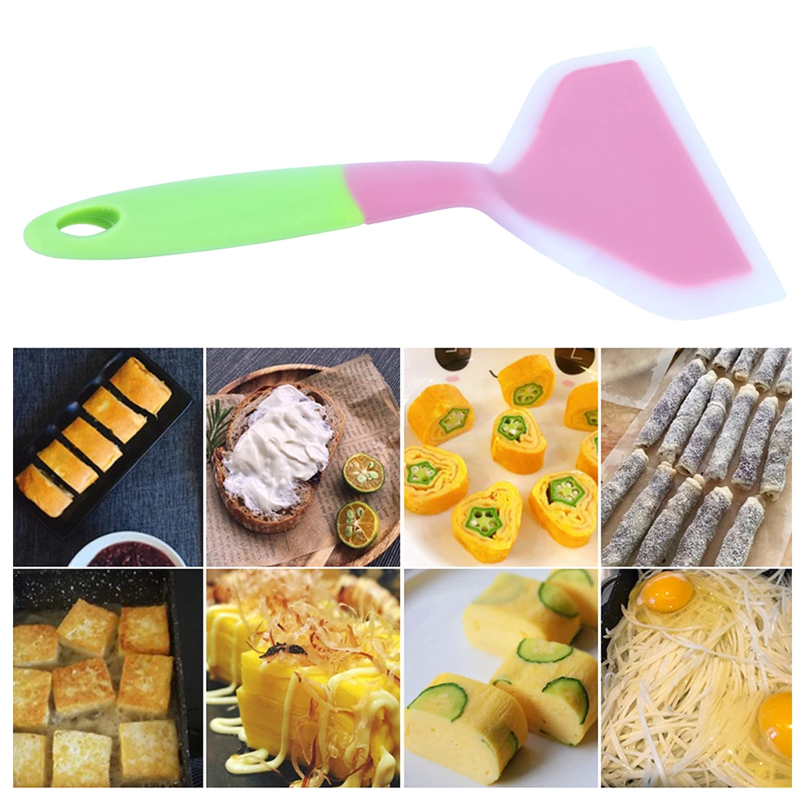 Non-Stick Silicone Spatula for Pancakes, Omelettes, Pizza & Steak - Flexible Heat-Resistant Cooking Turner for Frying, Tamagoyaki & Baking - Perfect for Kitchen, BBQ & Camping