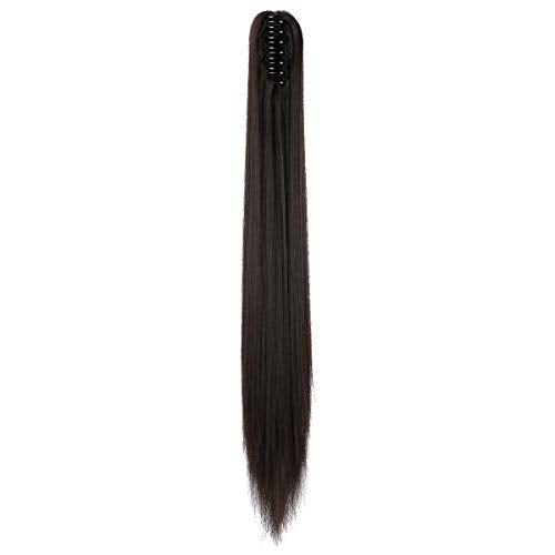 Clip-in Ponytail Hair Extension with Claw Clip - Natural Looking Hairpiece for Instant Volume & Length - Perfect for Parties, Weddings & Everyday Styling