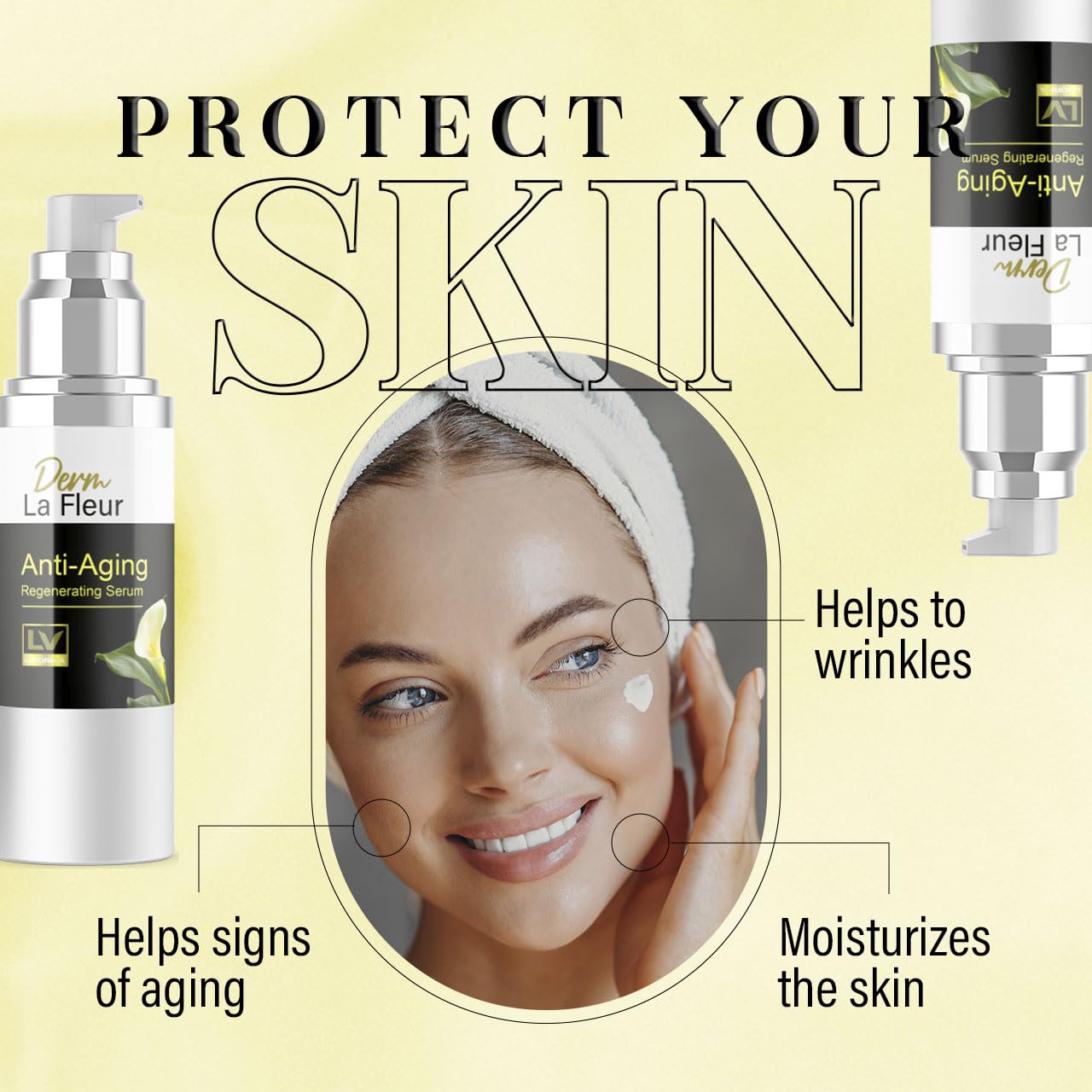 5 Pack Derm La Fleur Anti-Aging Serum Set - Plus, Luxe & Moisturizing Skin Conditioner (5 Bottles for 5 Month Supply) | Reduce Wrinkles & Hydrate Skin | Perfect for Night Routine & Daily Skincare Regimen