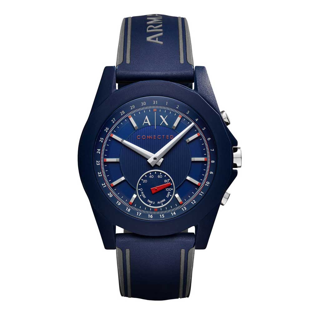 ARMANI EXCHANGE DREXLER Digital Blue Silicone Hybrid Smartwatch AXT1002 - Stylish Unisex Watch for Work, Gym & Everyday Wear