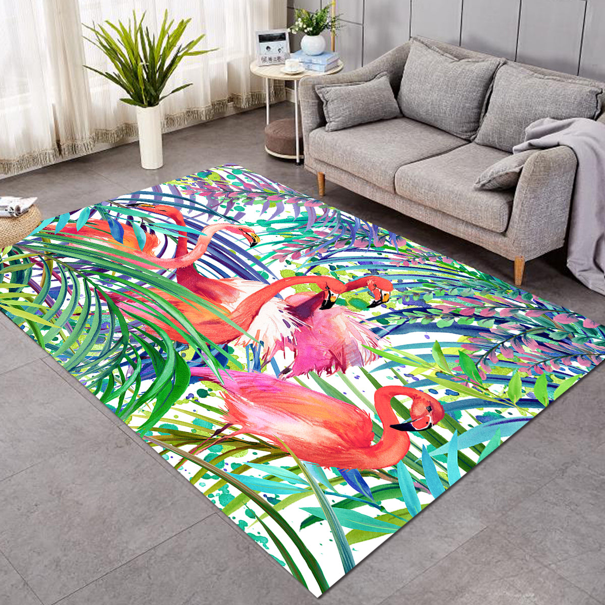Flamingo Passion Area Rug - Soft & Stylish Non-Slip Living Room Carpet for Home Decor - Perfect for Bedroom, Nursery, or Dorm Room