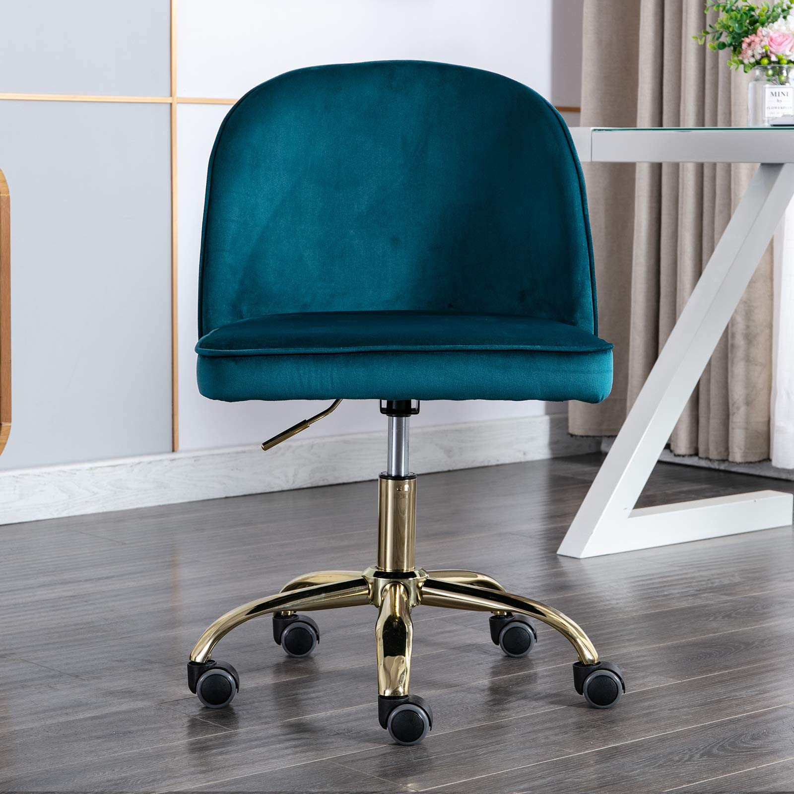 Kmax Task Chair - Ergonomic Armless Desk Chair for Small Spaces, Home & Office - Dark Teal - Perfect for Compact Workstations & Small Apartments