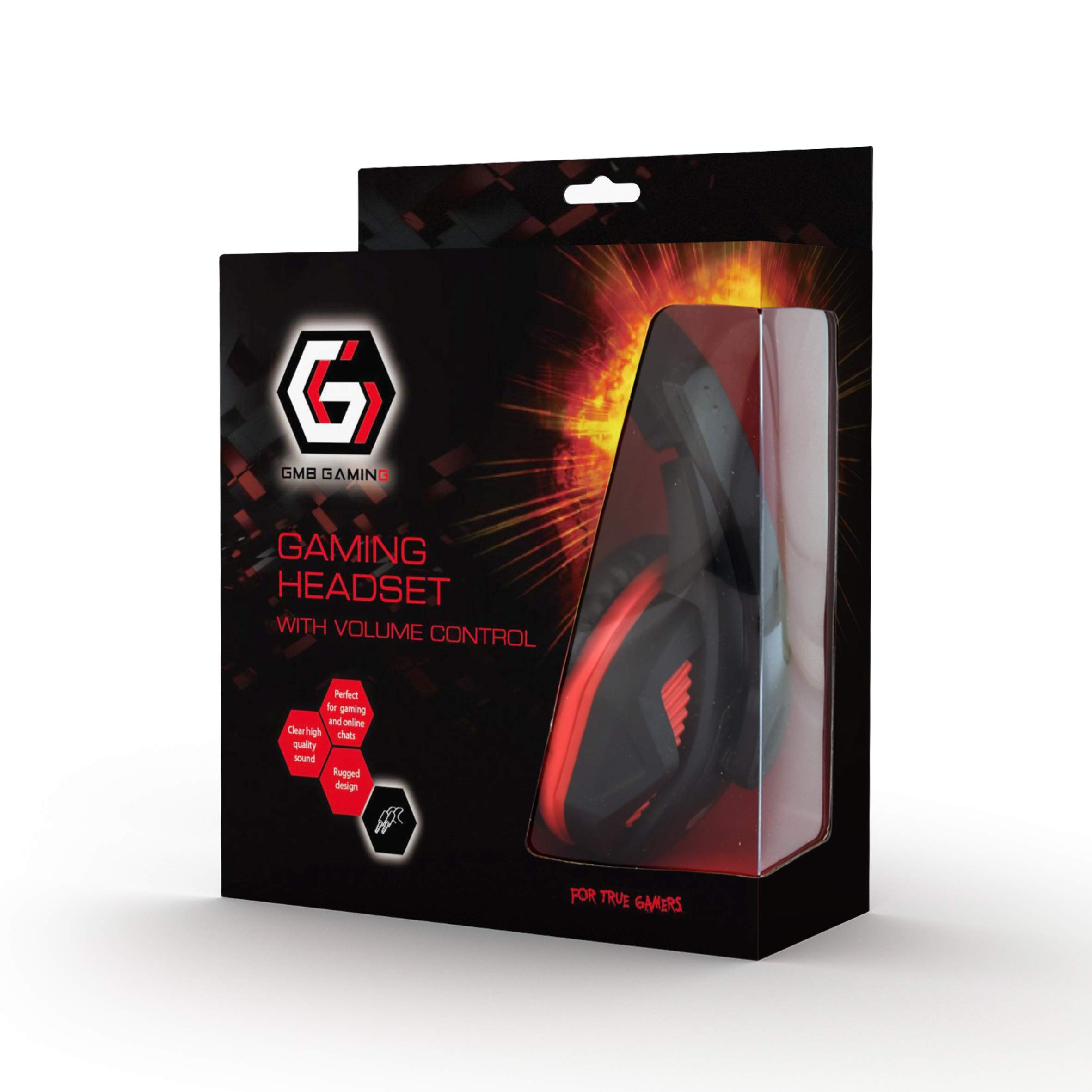 GEMBIRD GHS-03 Professional Gaming Headset with Noise Cancellation - Wired Over-Ear Headphones for PC, PS4, Xbox - Perfect for Esports, Streaming & Online Gaming Sessions