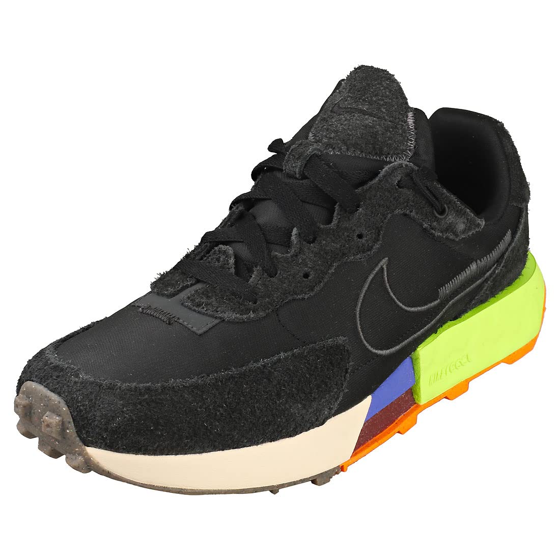 Nike Women's Waffle One NN Running Shoes - Black/Black-Volt-Anthracite - Size 8.5 - Lightweight Comfort for Jogging, Gym Workouts & Everyday Wear