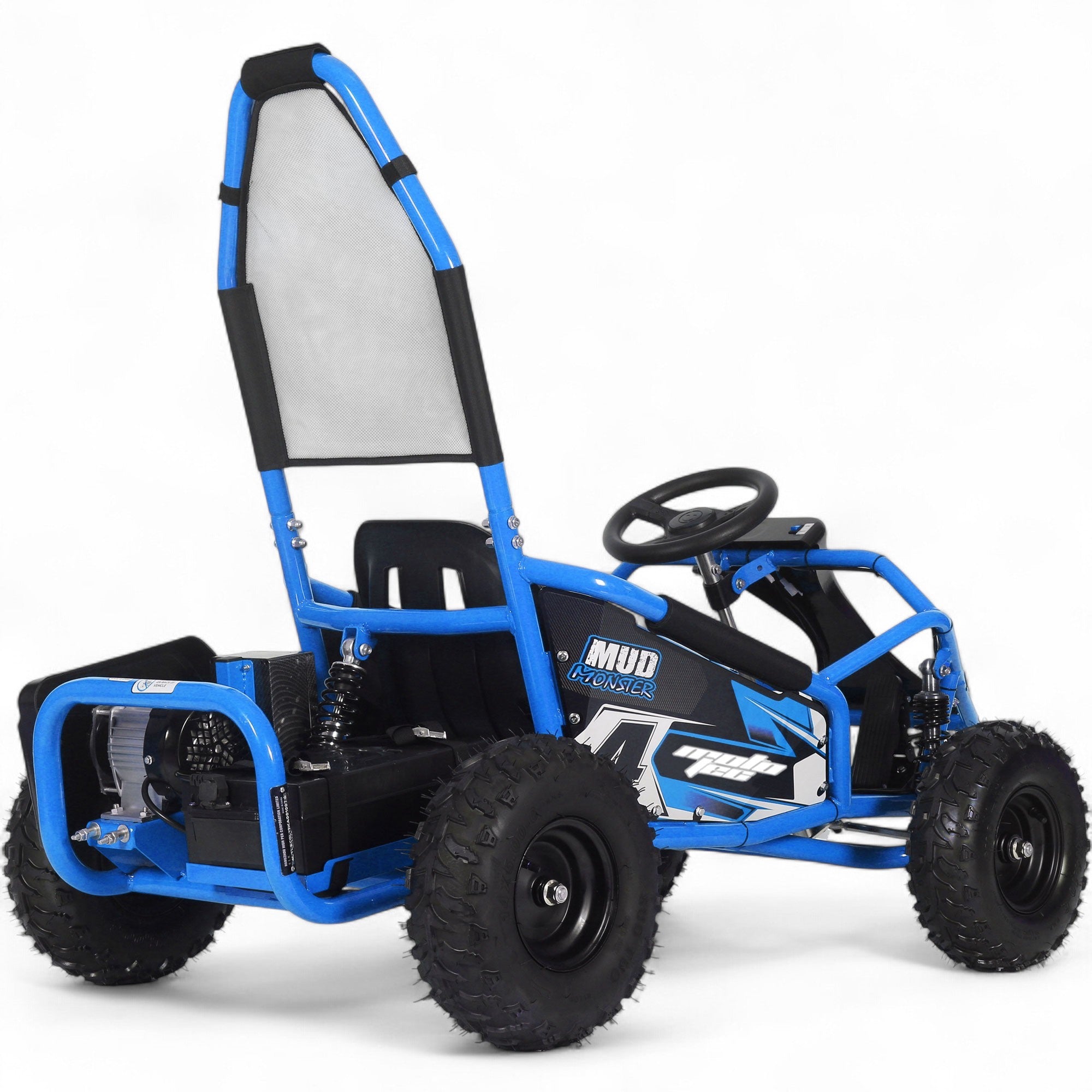 MotoTec Mud Monster Kids Electric 48V 1000W Go Kart - Off-Road Adventure Vehicle for Children's Outdoor Play & Backyard Racing