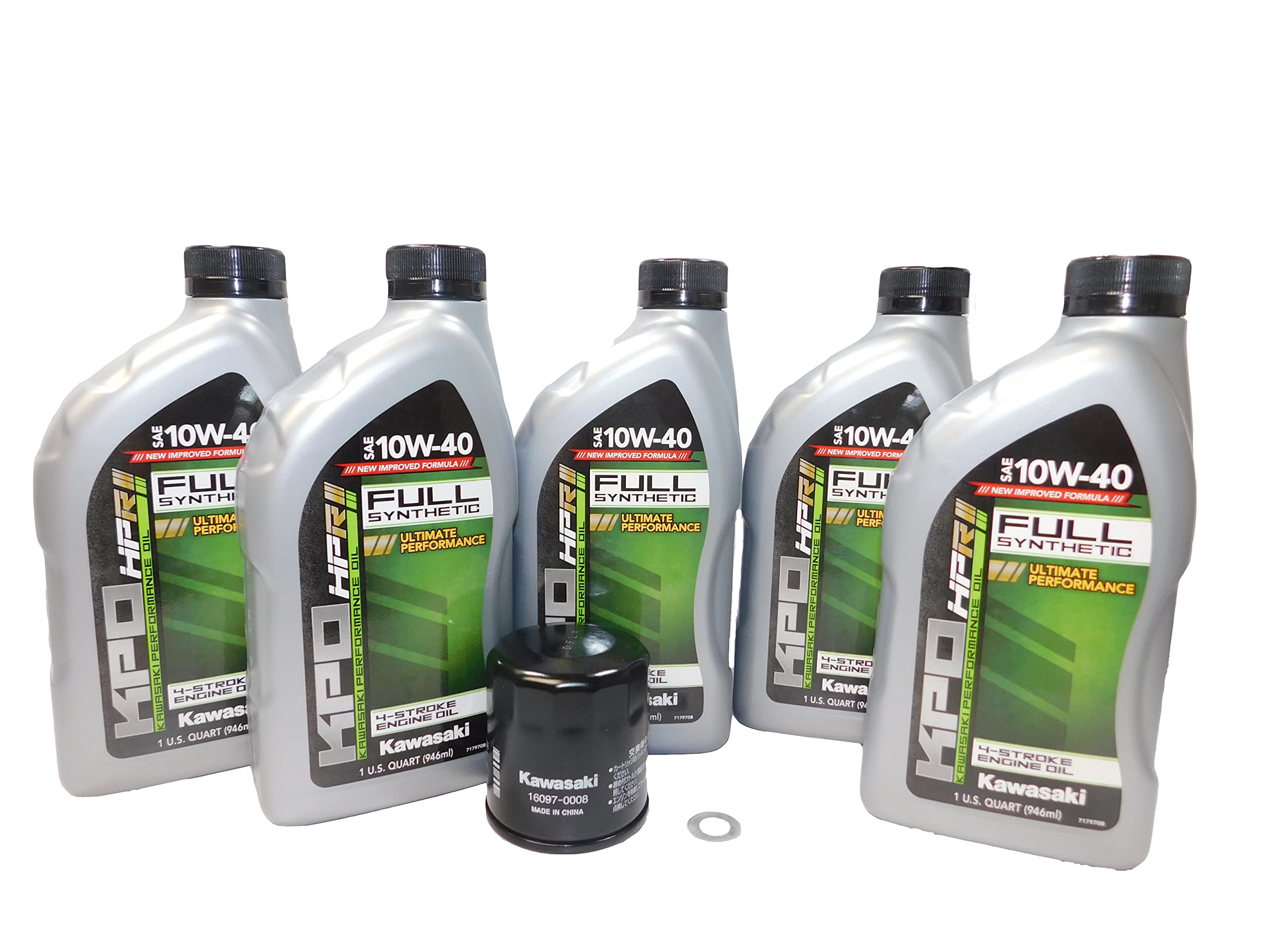 2006-2022 Kawasaki Ninja ZX-14 ZX-14R OEM Full Synthetic Motor Oil - 10W-40 4-Stroke Engine Oil Change Kit for Motorcycles - High Performance Lubrication for Street & Track Riding