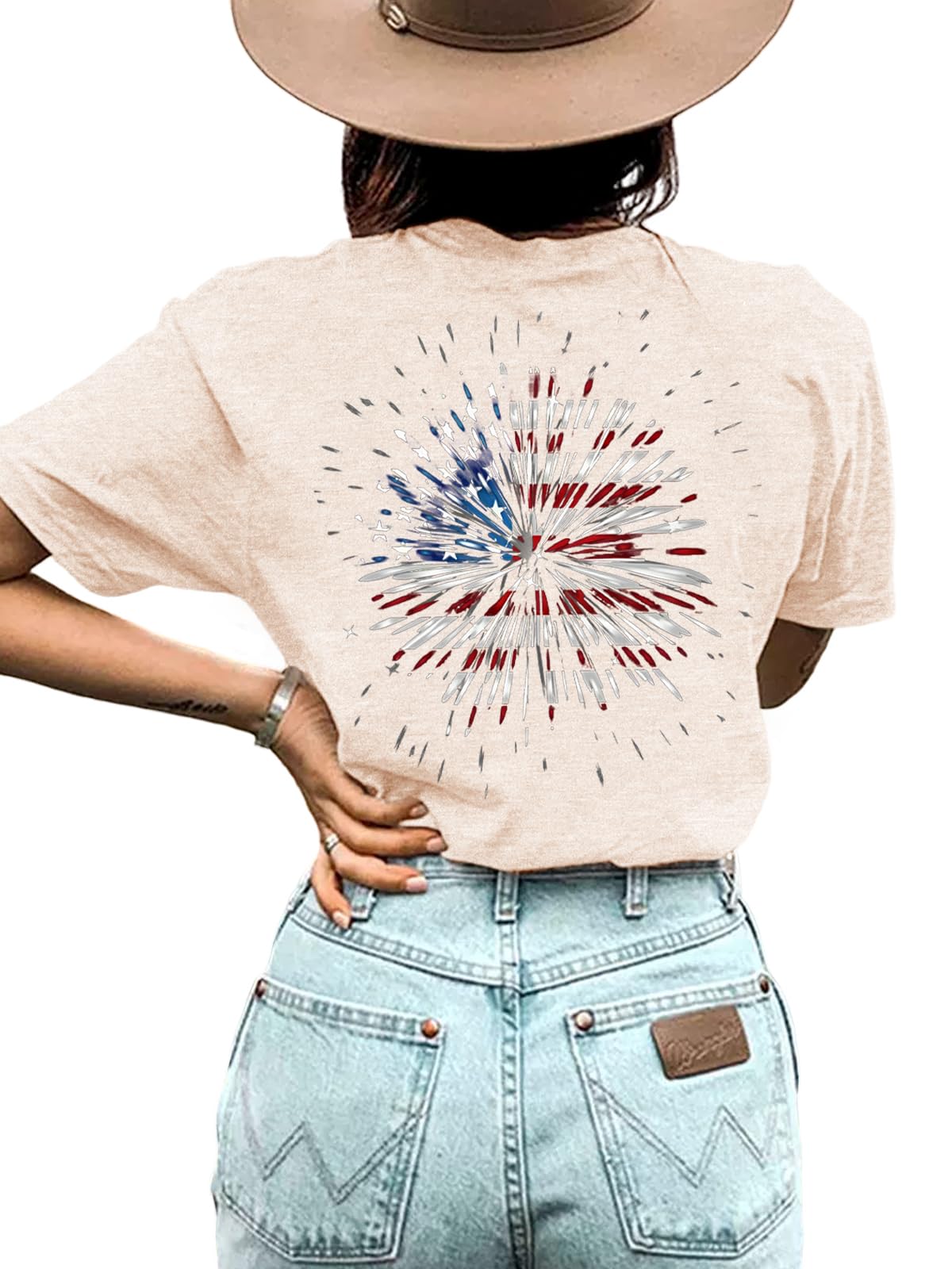 Anbech Women's Western Cowgirl Shirt - Rodeo Print Short Sleeve Top for Cowboy Style | Perfect for Country Concerts, Rodeo Events & Western Fashion