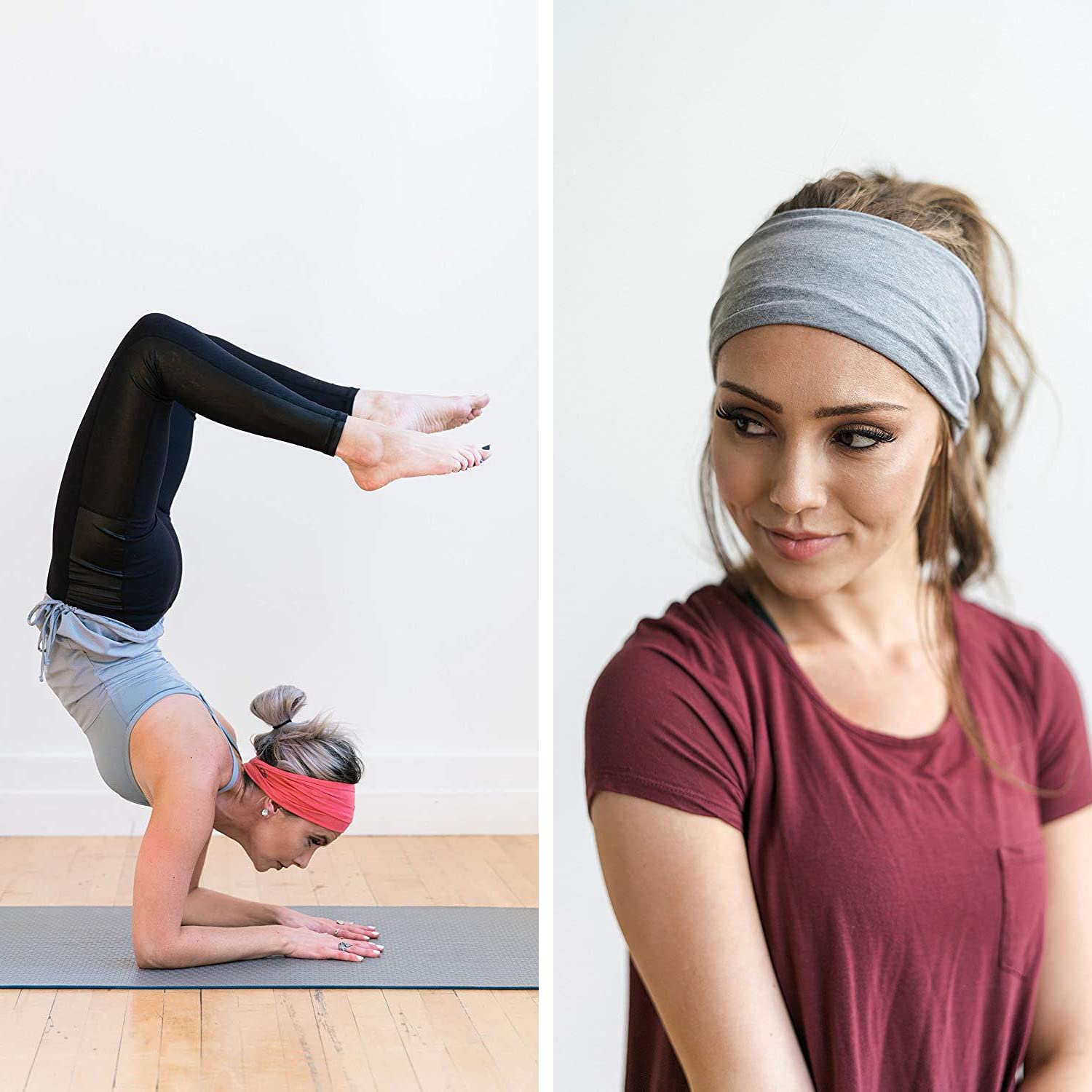 6 Pack Women's Non-Slip Elastic Headbands - Soft Workout Headwraps for Running, Yoga & Gym - Breathable Hair Bands for Women & Girls (Perfect for Sports, Fitness & Everyday Styling)