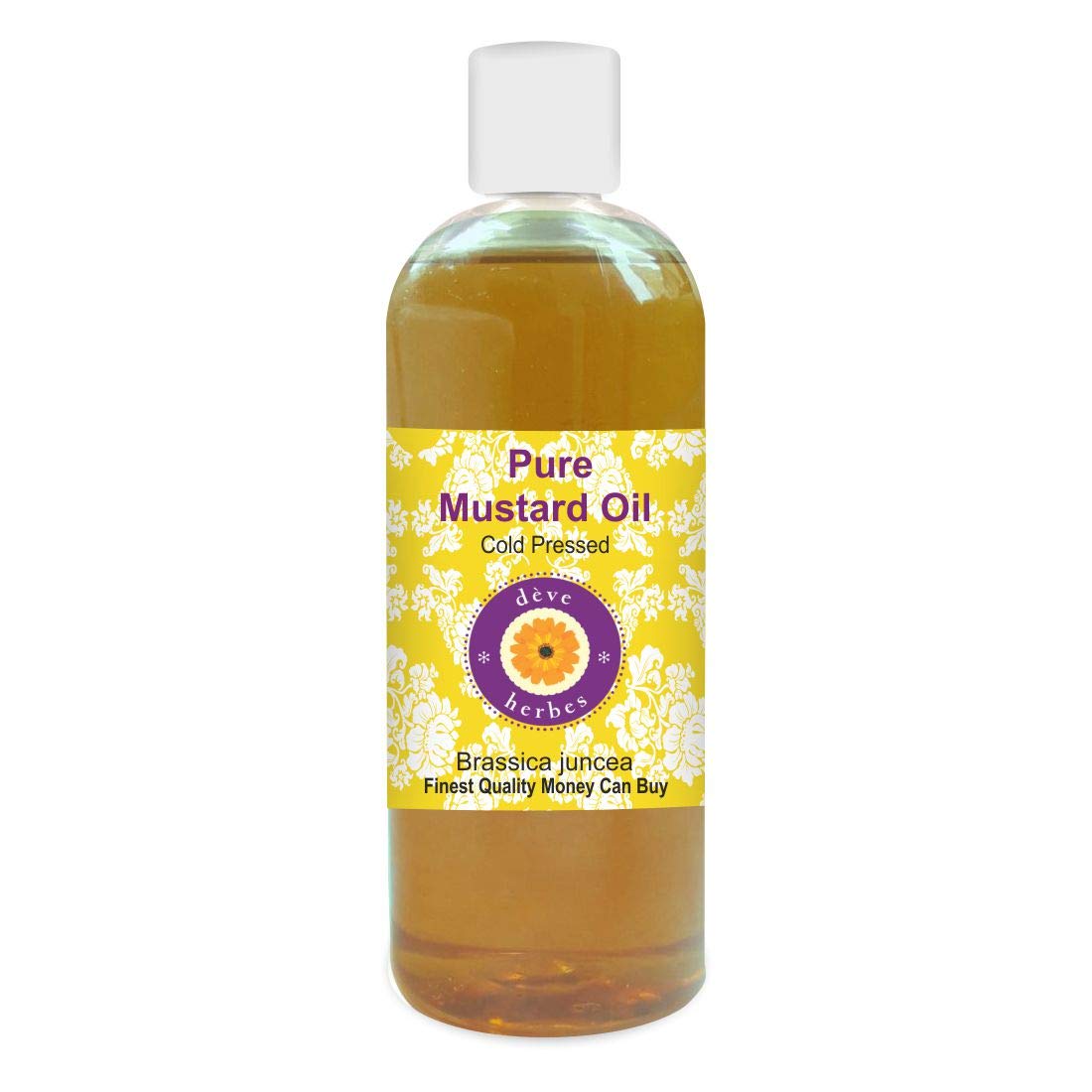 Pure Mustard Oil (Brassica juncea) - 100% Natural, Cold Pressed, Therapeutic Grade - 200ml for Cooking, Massage & Hair Care - USDA Organic Certified
