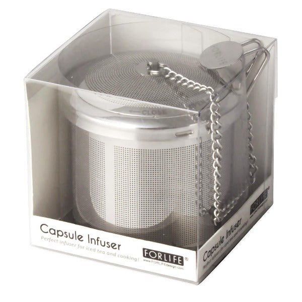 FORLIFE Premium Capsule Infuser for Loose Leaf Tea - Reusable Stainless Steel Tea Strainer - Perfect for Home, Office, or Travel Use
