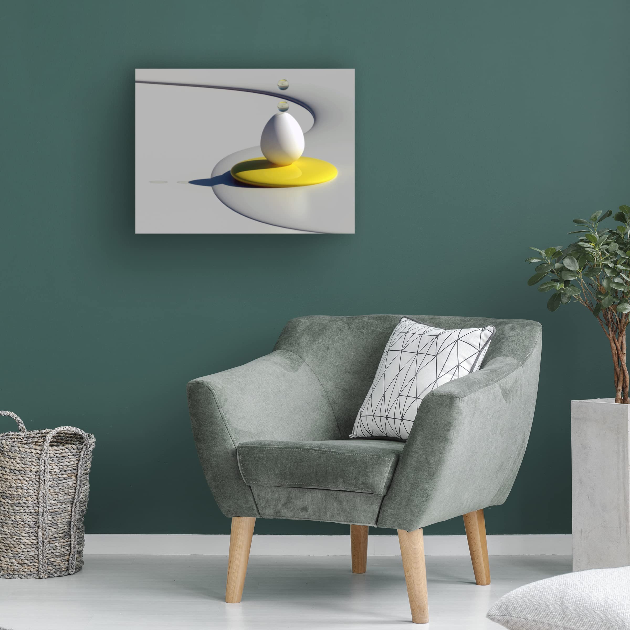 Trademark Fine Art 'Egg Shapes' Canvas Art by Antonyus Bunjamin Abe - Modern Abstract Wall Decor for Living Room, Bedroom & Office