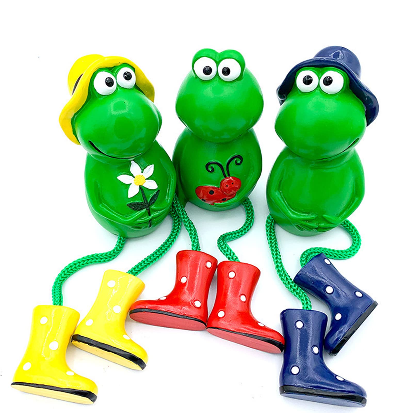 3pcs Hanging Frog Garden Statue - Resin Handmade Frog Decor for Outdoor & Indoor - Cute Frog Figurines for Yard, Patio, Pond - Perfect Garden Ornament & Home Decoration