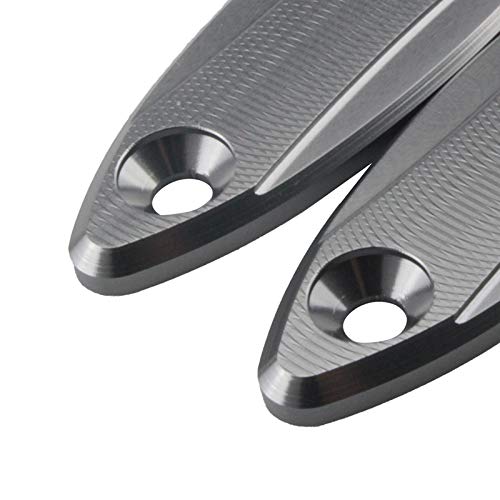 PRO-KODASKIN Motorcycle Rearview Mirror Block Off Plates - Compatible with Kawasaki ZX6R ZX-6R 2009-2015 - Titanium Finish - Decorative Mirror Cover Caps for Custom Bike Builds & Track Day Use