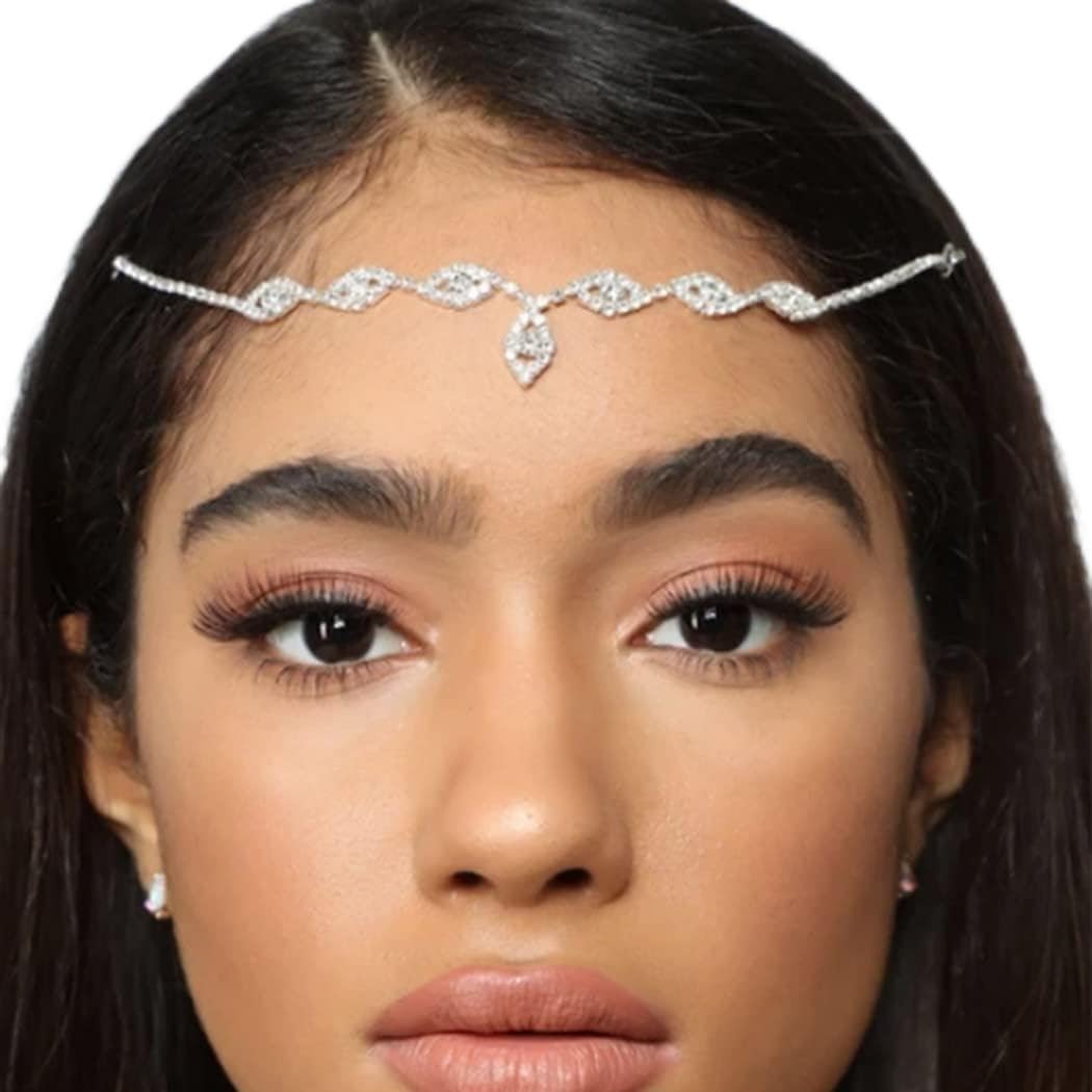 Sparkling Crystal Teardrop Rhinestone Headband for Women - Elegant Wedding Hair Jewelry & Bridal Headpiece (Silver) - Perfect for Weddings, Prom, Parties & Special Occasions