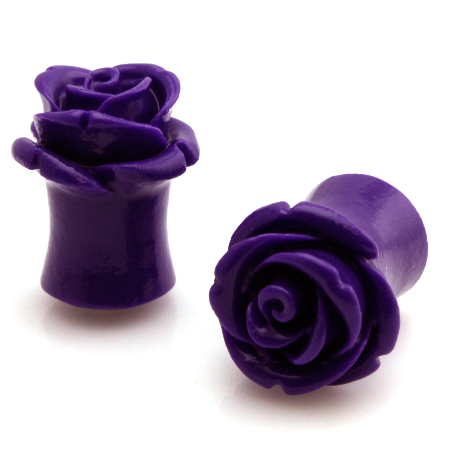 Colorful Rose Acrylic Tunnel Ear Plugs for Stretching - Fashionable Body Jewelry for Gauged Ears - Perfect for Piercing Enthusiasts & Alternative Style Lovers