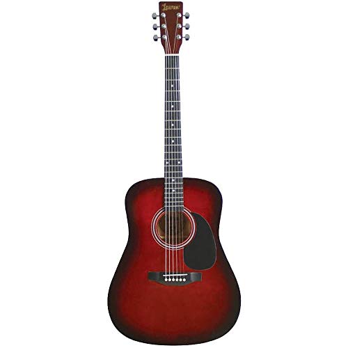 6 String Acoustic Guitar Right Handed Brown Burst Finish - LA125BR-A Model for Beginners, Camping & Live Performances