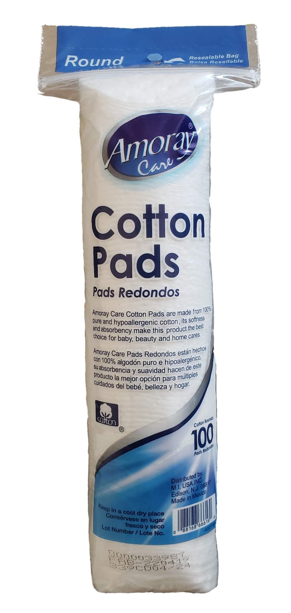 Amoray Care 300 Count 100% Pure Cotton Pads | Hypoallergenic & Lint-Free Makeup Remover Wipes | Gentle Facial Cleansing, Nail Polish Removal, Baby Care & First Aid Essentials
