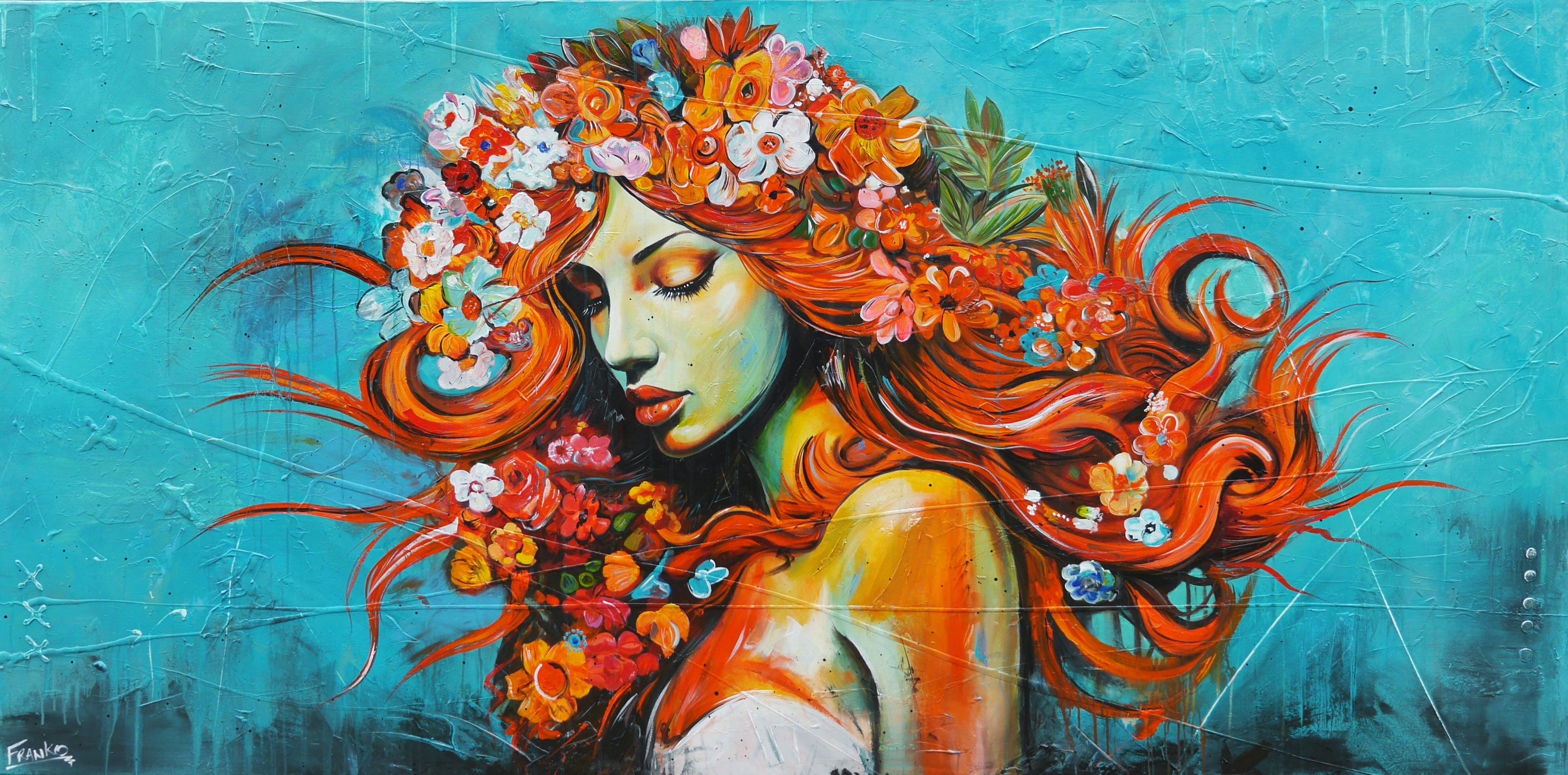 240cm x 120cm Ivy Textured Abstract Realism Canvas Wall Art - Modern Home Decor for Living Room, Bedroom & Office