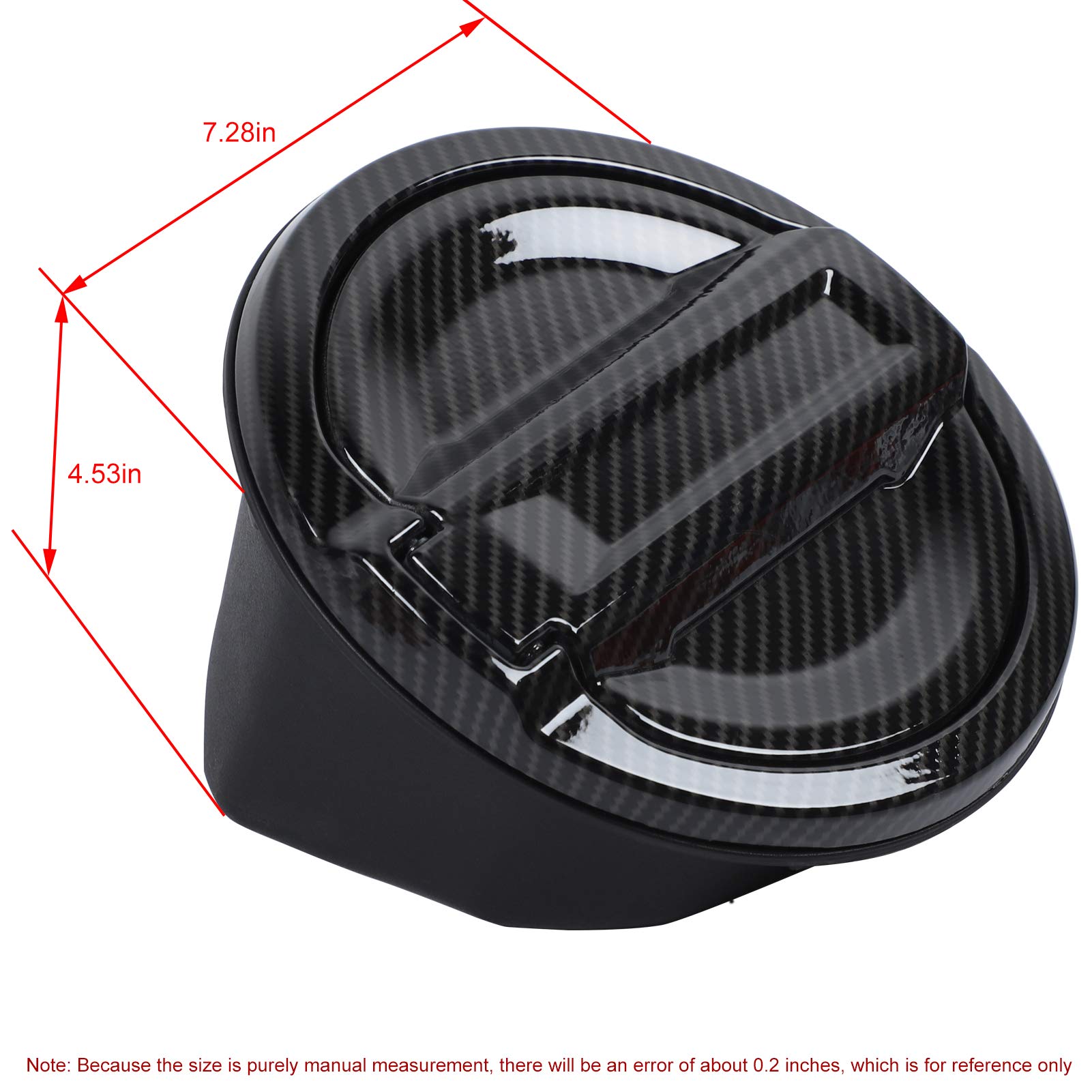 JeCar Aluminum Fuel Filler Door Gas Cap Cover - Carbon Fiber Texture Exterior Accessory for 2018-2023 Jeep Wrangler JL & JLU Models | Off-Road Protection & Style Upgrade