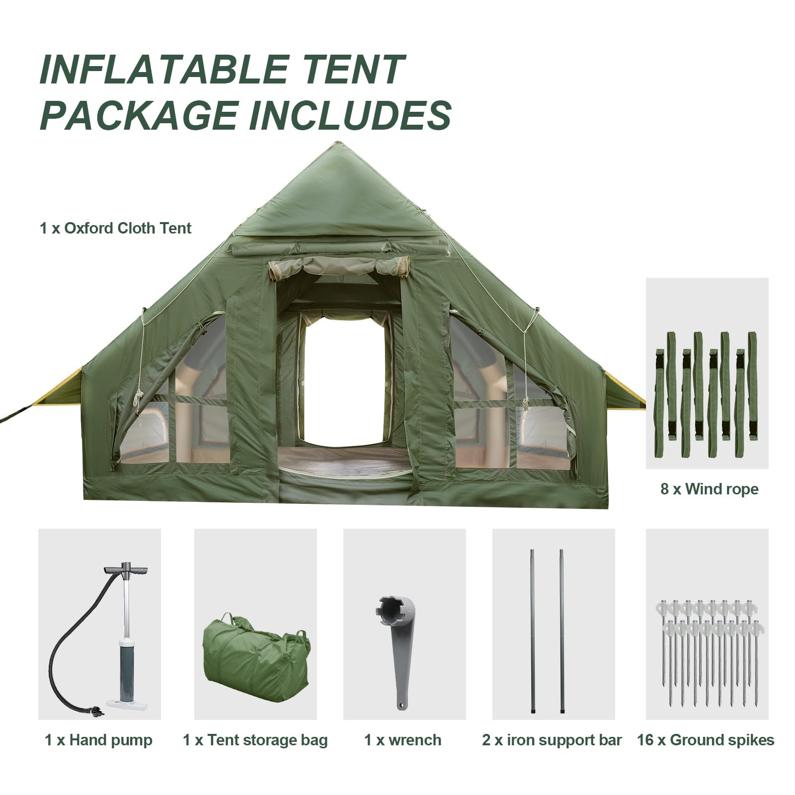 **Inflatable Camping Tent with Pump & Stove Jack – 4-6 Person Waterproof Air Tent for Outdoor Adventures – Easy Setup for Family Camping, Hiking & Backpacking**