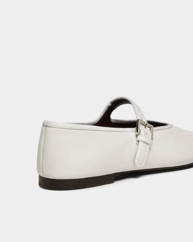 White Nappa Leather Ballet Flats for Women - Comfortable Slip-On Shoes for Work, Wedding & Casual Wear | Soft Genuine Leather Loafers