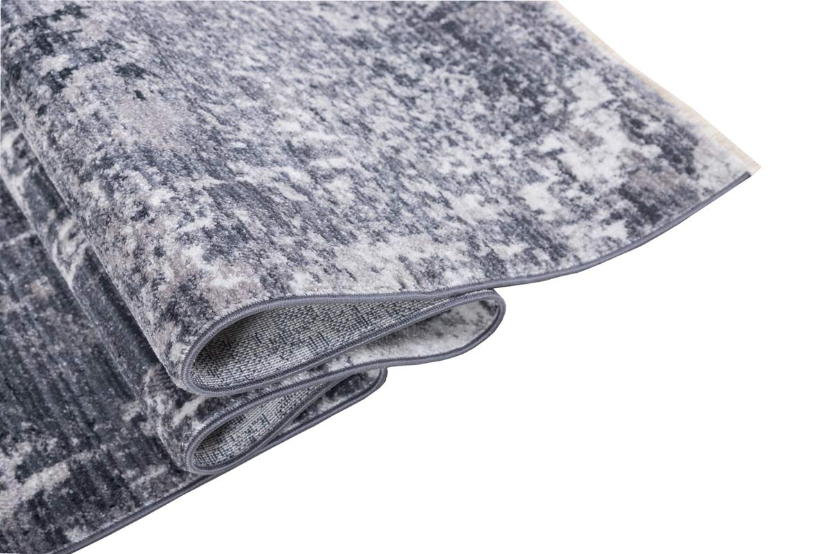 Allstar 5x7 Modern Black Storm Rug - 6'11