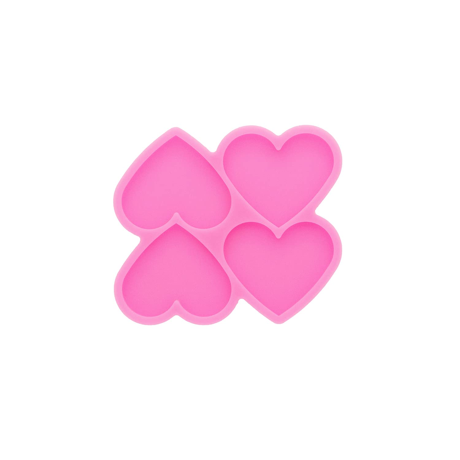 Premium 4-Cavity Heart-Shaped Silicone Resin Molds for DIY Keychains, Jewelry Making & Badge Reel Art - Perfect for Epoxy Resin Casting, Craft Projects, and Unique Handmade Gifts