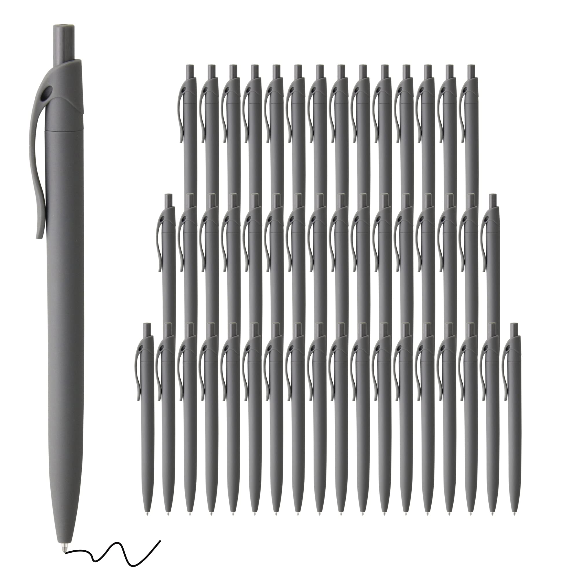 Deegtran Bulk Pens - 50 Pack No Bleed Black Click Ballpoint Pens, 1.0MM Medium Point Smooth Ink Retractable Pens for Office, School & Business Writing - Wholesale Office Supplies