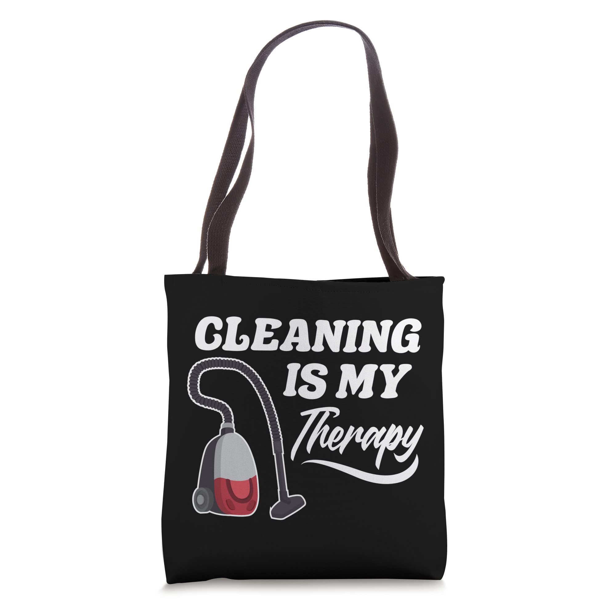 Funny Cleaning Is My Therapy Tote Bag - Housekeeper Gift, Laundry & Chores Humor - Perfect for Housekeeping, Grocery Shopping & Work